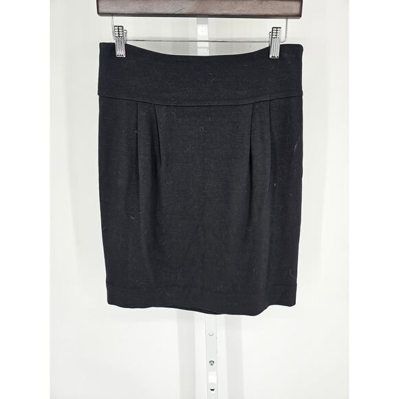 Club Monaco Womens Sz 6 Fitted Pencil Skirt Classic Solid Black Above Knee - Picture 1 of 4